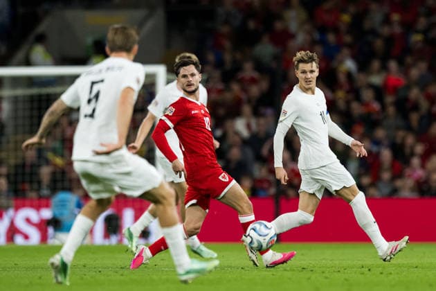 261001 David Moller Wolfe of Norway during the Nations League soccer match between Wales and Norway on October 1, 2026 in Cardiff. Photo by Vegard Grott, BILDBYRAN, code VG VG1015 bbeng soccer football fotball Nations League international match Norway Wales bbeng soccer football fotball Nations League international match Norway Wales  Copyright: VEGARDxGRoTT BB261001VG036