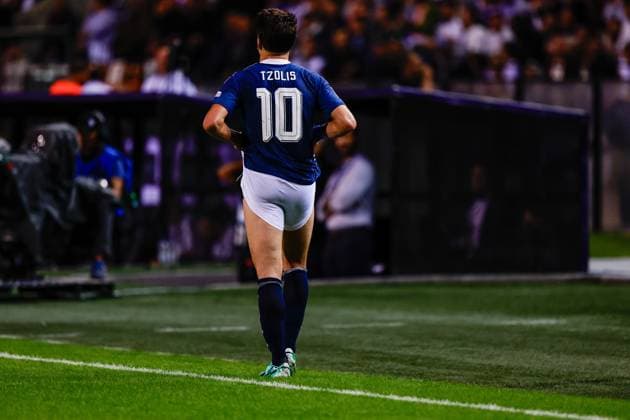 THESSALONIKI , 01-10-2026 , Toumba Stadium , season 2026 2027 , UEFA Nations League football , match between Greece and The Netherlands. picture shows Greece player Christos Tzolis Greece - Netherlands  x207787888x Copyright: