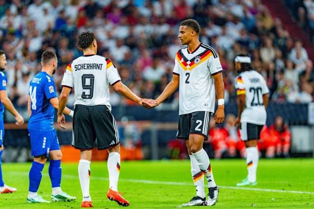 Nations League, Group A, Matchday 3, Germany vs. Serbia on October 1, 2026, at the Allianz Arena in Munich Malick Thiaw (Germany) Derry Scherhant (Germany) Copyright: xBahhoxKarax
