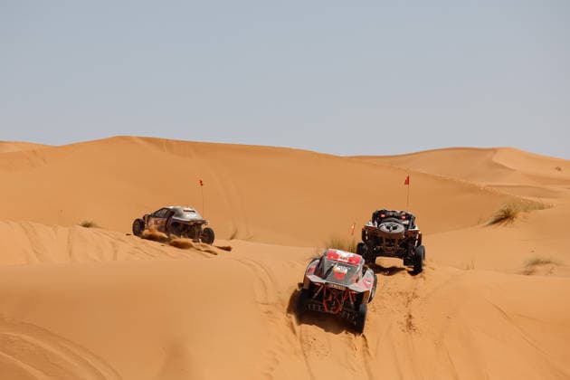 W2RC - RALLYE DU MAROC 2026 403 JAMEEL Hassan (ksa), FLICK Xavier (fra), BRP Can-Am Maverick R, South Racing Can-Am, SSV SSV1, action, 315 FAVRE Jedidia (fra), LECOURBE Antoine (fra), MMP T3 Rally-Raid, MMP, CHG CHG1, action, 327 RUSZCZYC Edward (pol), KUBIÅö Krzysztof (pol), Taurus Evo Max, Red Fox Racing, CHG CHG1, action, during the Stage 3 of the Rallye du Maroc 2026, 4th round of the 2026 WR2C Championship from October 1, 2026 around Zagora, Morocco - AgadirMorocco  Copyright: xFREDERICxLExFLOCxHx