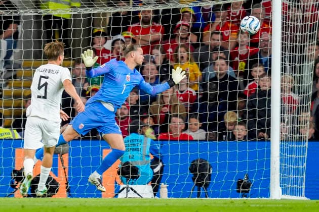 Soccer, Nations League: Wales vs. Norway, Nations League in Cardiff, Wales 20261001 Norway s Orjan Haskjold Nyland during the international soccer match between Wales and Norway in the Nations League at Cardiff City Stadium. Photo: Lise Aserud, NTB, Cardiff, Wales. EDITORIAL USE ONLY. RESTRICTED USE FOR BETTING COMPANIES.  Copyright: xLisexAserudxx xNTBx