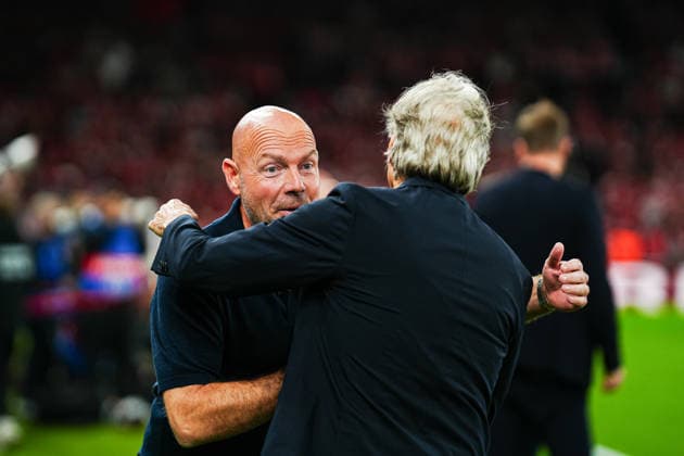 Brian Riemer, Denmark, Coach; Jorge Jesus, Portugal, Coach; DEN, Denmark vs. Portugal, Soccer, UEFA Nations League A, Group 4, Matchday 03, 2026–2027 Season, October 1, 2026 DEN, Denmark vs. Portugal, Soccer, UEFA Nations League A, Group 4, Matchday 3, 2026–2027 Season, October 1, 2026 Copenhagen Copyright: xEibner-Pressefoto MarcelxvonxFehrnx EP_MFN
