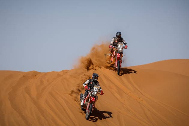 W2RC - RALLYE DU MAROC 2026 64 AMARAL Salvador (por), Wingmotor Honda, Honda 450 Rally Factory Replica, FIM W2RC, Rally 2, action, 67 AMARAL Goncalo (por), Wingmotor Honda, Honda 450 Rally Factory Replica, FIM W2RC, Rally 2, action, during the Stage 3 of the Rallye du Maroc 2026, 4th round of the 2026 WR2C Championship from October 1, 2026 around Zagora, Morocco - AgadirMorocco  Copyright: xFREDERICxLExFLOCxHx