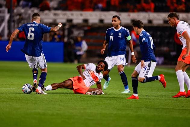 THESSALONIKI , 01-10-2026 , Toumba Stadium , season 2026 2027 , UEFA Nations League football , match between Greece and The Netherlands. picture shows Netherlands player Quinten Timber Greece - Netherlands  x207788383x Copyright: