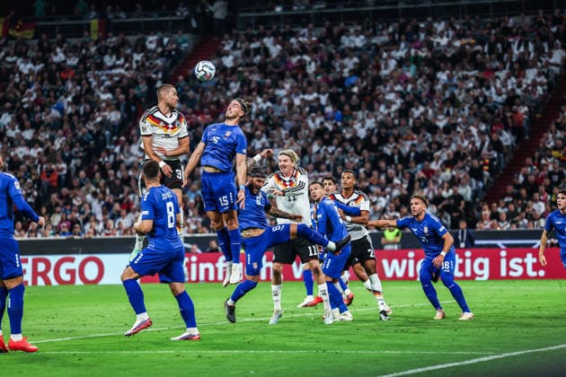 Sports, Soccer, UEFA Nations League 2026–2027 Season, Group A2, Matchday 3: Germany vs. Serbia, October 1, 2026, Allianz Arena, Waldemar Anton, Germany; 3 penalty area plays, Munich, Allianz Arena, Bavaria, Germany