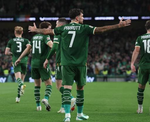 Ireland s Troy Parrott celebrates after scoring a penalty Republic of Ireland v Austria, UEFA Nations League, League B - Group 3, International Football, Aviva Stadium, Dublin, Ireland - 01 Oct 2026Dublin Aviva Stadium Ireland  Copyright: xLorrainexO Sullivan Shutterstockx 17178960aj