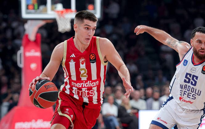 Crvena Zvezda v Efes, Euroleague, season 2026 2027, round 3 Belgrade, Serbia. 1th Oct, 2026. Crvena Zvezda s Stefan Miljenovic during Euroleague basketball match between Crvena Zvezda (Red Star) and Anadolu Efes Istanbul on October 1. 2026. in Belgrade, Serbia. Belgrade Serbia Copyright: xPedjaxMilosavljevic STARSPORTx x2026x