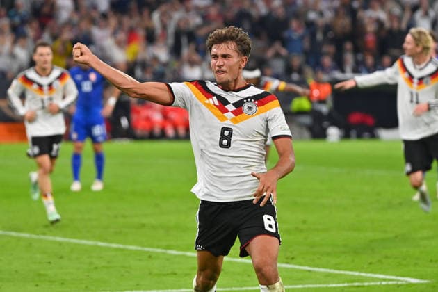 Tom BISCHOF (GER) celebrates after scoring the 1-0 goal; celebration, joy, excitement, action; UEFA Nations League group stage, Group B, Matchday 3: Germany (GER) vs. Serbia (SRB) on October 1, 2026, at the ALLIANZ ARENA