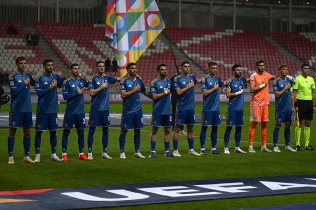 SOCCER - UEFA Nations League - Israel vs. Kosovo Photo by IPA ABACAPRESS.COM89189490 - The Kosovo national team, Nationalteam during the Nations League phase, Matchday 3, League B Group B3, between Israel and Kosovo on October 1, 2026, at Nagyerdei Stadium in Debrecen, Hungary Haifa Israel  Copyright: xIPAxSport ABACAx