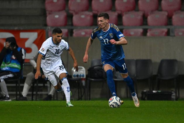 SOCCER - UEFA Nations League - Israel vs. Kosovo Photo by IPA ABACAPRESS.COM89189841 - Ermal Krasniqi (Kosovo) during the Nations League, Matchday 3, League B Group B3, between Israel and Kosovo on October 1, 2026, at Nagyerdei Stadium in Debrecen, Hungary Haifa Israel  Copyright: xIPAxSport ABACAx