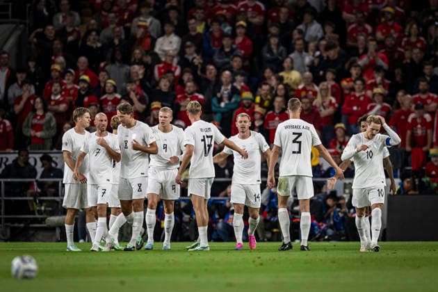 RECORD DATE NOT STATED 1st October 2026; Cardiff City Stadium, Cardiff, Wales; UEFA Nations League Football, Wales versus Norway; Oscar Bobb of Norway celebrates with his team after scoring in the 11th minute to make the score 0-1 GodfreyxPitt