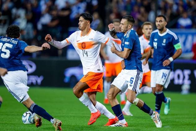 THESSALONIKI , 01-10-2026 , Toumba Stadium , season 2026 2027 , UEFA Nations League football , match between Greece and The Netherlands. picture shows Netherlands player Tijjani Reijnders Greece - Netherlands  x207790066x Copyright: