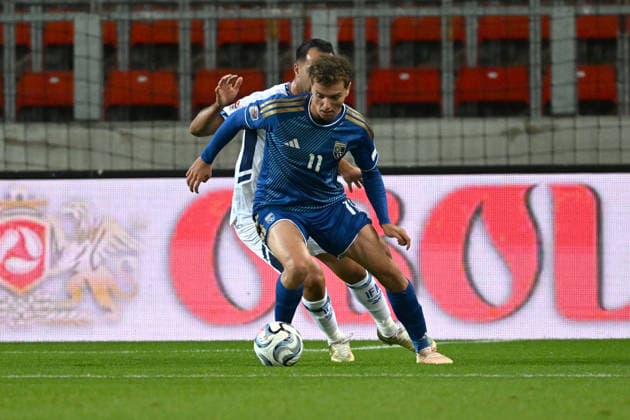 SOCCER - UEFA Nations League - Israel vs. Kosovo Photo by IPA ABACAPRESS.COM89190108 - Fisnik Asllani (Kosovo) during the Nations League, Matchday 3, League B Group B3, between Israel and Kosovo on October 1, 2026, at Nagyerdei Stadium in Debrecen, Hungary Haifa Israel  Copyright: xIPAxSport ABACAx