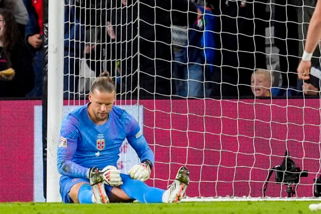 Soccer, Nations League: Wales vs. Norway, Nations League, Cardiff, Wales 20261001 Norway’s Orjan Haskjold Nyland after the 1–2 loss in the international soccer match between Wales and Norway in the Nations League at Cardiff City Stadium. Photo: Lise Aserud, NTB, Cardiff, Wales. EDITORIAL USE ONLY. RESTRICTED USE FOR BETTING COMPANIES.  Copyright: xLisexAserudxx xNTBx