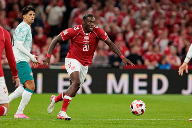Mohamed Daramy seen during UEFA Nations League Division A game between National Teams of Denmark and Portugal (Ernest Kolodziej Ball Raw Images) Copenhagen Parken Denmark Copyright: xErnestxKolodziejx ernestkolodziej_denmark_portugal_2627_3-5