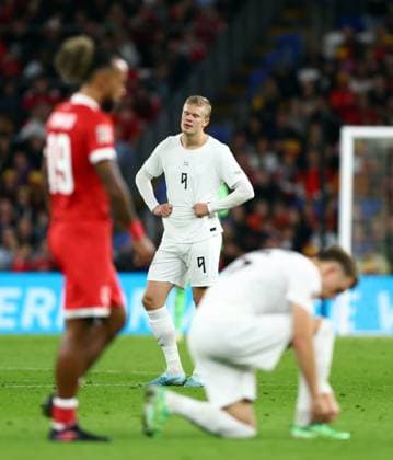 Erling Haaland of Norway shows a look of dejection Wales v Norway, UEFA Nations League, Football, Cardiff City Stadium, Cardiff, UK - 01 Oct 2026Cardiff Cardiff City Stadium United Kingdom  Copyright: xKieranxMcManus Shutterstockx 17180132bc