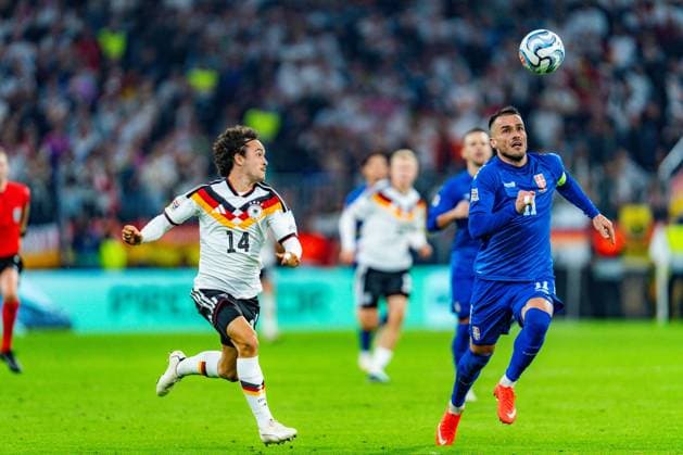 Nations League, Group A, Matchday 3, Germany vs. Serbia on October 1, 2026, at the Allianz Arena in Munich; Mika Baur, 1,000th international appearance; Substitution Copyright: xBahhoxKarax