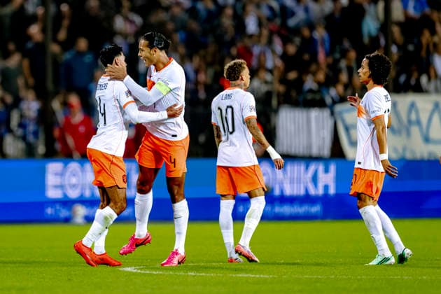 THESSALONIKI: Netherlands midfielder Tijjani Reijnders during the UEFA Nations League match between Greece and the Netherlands at Toumba Stadium on October 1, 2026, in Thessaloniki, Greece. Photo by DeFodi Images
