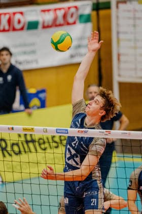 VOLLEYBALL - Coppa Pallavolo Senza Confini HARTBERG,AUSTRIA,01.OCT.26 - VOLLEYBALL - Coppa Pallavolo Senza Confini, TSV Hartberg vs Verona Volley. Image shows Richard Hensel (Hartberg).  GEPAxpictures xRomanxKoenigshofer