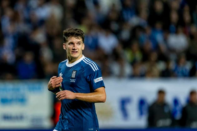 THESSALONIKI, Greece: Forward Christos Tzolis of Greece during the UEFA Nations League match between Greece and the Netherlands at Toumba Stadium on October 1, 2026, in Thessaloniki, Greece. Photo by DeFodi Images