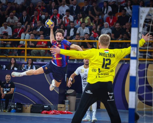 Barcelona v Veszprem - Final IHF Men Handball Club World Championship, WM, Weltmeisterschaft 2026 Dani Fernandez 6 during the final match between Barcelona vs Veszprem in the IHF Men s Handball Club World Championship - Egypt 2026 at New Administrative Capital Hall Cairo Cairo Egypt Copyright: xMohamedxTageldinx