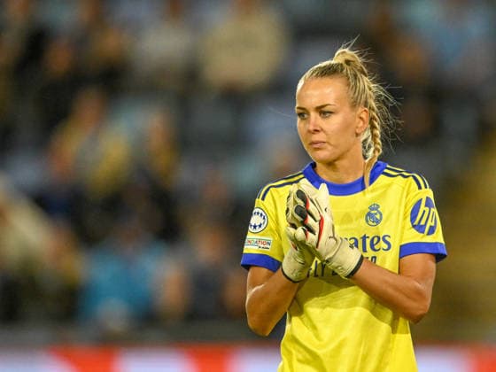 Manchester City Women v Real Madrid Women UEFA Womens Champions League Merle Frohms of Real Madrid women during the UEFA Womens Champions League match at Joie Stadium, Manchester 01 10 2026 UK Newspapers OUT Copyright: xKarlxVallantinex FIL-24020-0037