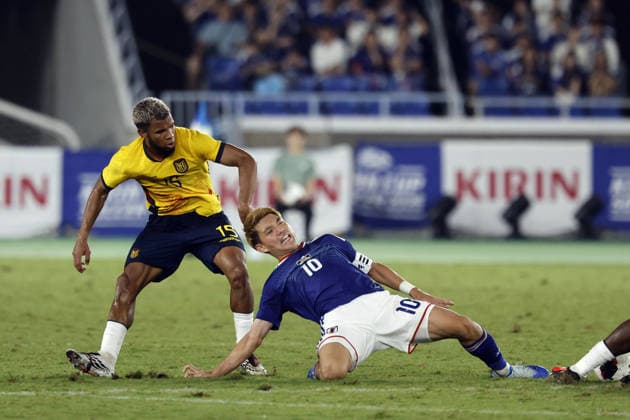 Ritsu Doan (JPN), Pedro VITE (ECU), OCTOBER 1, 2026 Soccer : KIRIN Cup 2026 match between Japan 0-0 (PK 5-4) Ecuador at International Stadium Yokohama, Kanagawa, Japan. Noxthirdxpartyxsales  aflo_352419217 ATSUSHIxTOKUMARUx