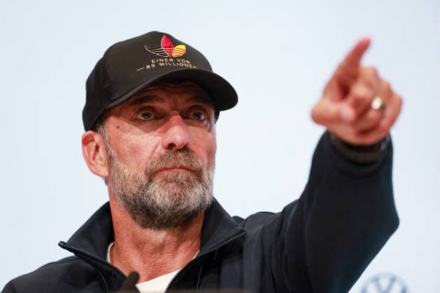 UEFA Nations League, Matchday 26–27: Germany vs. Serbia on October 1, 2026, at the Allianz Arena in Munich. Coach Jürgen Juergen Jurgen Klopp of Germany gestures during the press conference. MH