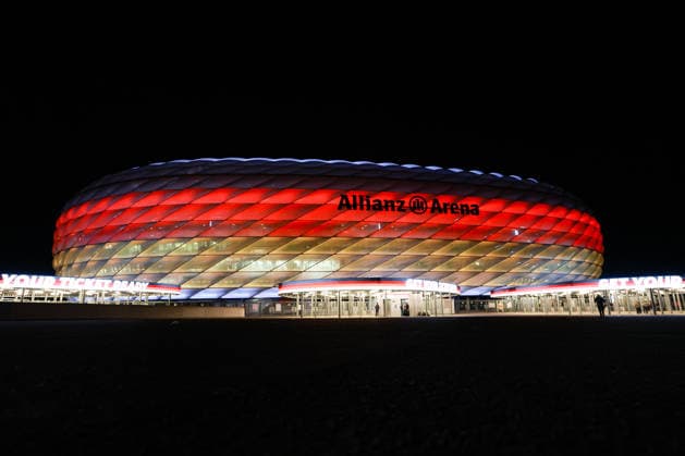 UEFA Nations League 26 27 Germany vs. Serbia on October 1, 2026, at the Allianz Arena in Munich The Allianz Arena is decked out in Germany s colors Feature, symbol, symbolic photo, characteristic, detail MH