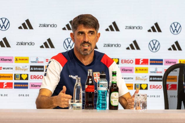 Soccer: UEFA Nations League 2026–2027, Matchday 3: Germany vs. Serbia at the Allianz Arena in Munich; Veljko Paunovic, Serbia’s head coach, at the postgame press conference following the Germany vs. Serbia match Copyright: xMichellexLukax