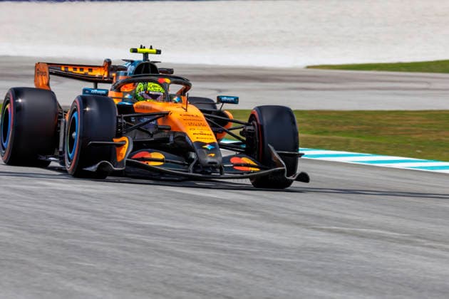 RECORD DATE NOT STATED 2nd October 2026; Sepang IC, Kuala Lumpur, Malaysia; Formula 1, Bahrain Grand Prix, Free Practice Day; Lando Norris (1) of Great Britain and McLaren Mastercard F1 Team during free practice 1 at the Bahrain Grand Prix StephenxBlackberry