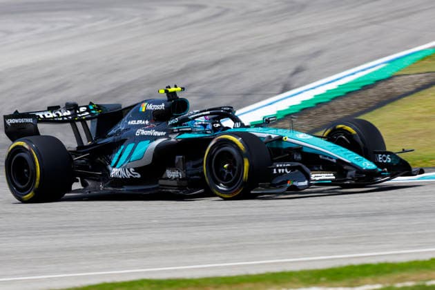 RECORD DATE NOT STATED 2nd October 2026; Sepang IC, Kuala Lumpur, Malaysia; Formula 1, Bahrain Grand Prix, Free Practice Day; George Russell (63) of Great Britain and Mercedes-AMG PETRONAS Formula One Team during free practice 1 at the Bahrain Grand Prix StephenxBlackberry