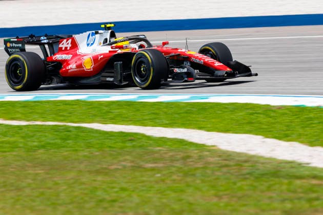 RECORD DATE NOT STATED 2nd October 2026; Sepang IC, Kuala Lumpur, Malaysia; Formula 1, Bahrain Grand Prix, Free Practice Day; Lewis Hamilton (44) of Great Britain and Scuderia Ferrari HP during free practice 1 at the Bahrain Grand Prix StephenxBlackberry