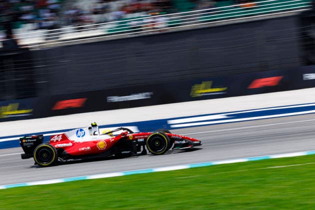 RECORD DATE NOT STATED 2nd October 2026; Sepang IC, Kuala Lumpur, Malaysia; Formula 1, Bahrain Grand Prix, Free Practice Day; Lewis Hamilton (44) of Great Britain and Scuderia Ferrari HP during free practice 1 at the Bahrain Grand Prix StephenxBlackberry