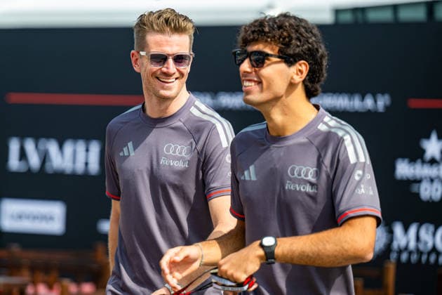 2026 Formula 1 Malaysia GP - Practices Day Nico Hulkenberg (GER) - and Gabriel Bortoleto (BRA) - Audi Revolut F1 Team during Friday of Formula 1 Gulf Air Bahrain Grand Prix in Malaysia 2026 at Sepang International Circuit in Sepang, Malaysia. Round 16 of 23 of the 2026 FIA Formula One World Championship, WM, Weltmeisterschaft held October 2-4, 2026. The race was relocated from Bahrain to Malaysia and held at Sepang International Circuit. Photo by Alessio De Marco ABACAPRESS.COM Sepang Selangor Malaysia  Copyright: xDexMarcoxAlessio ABACAx