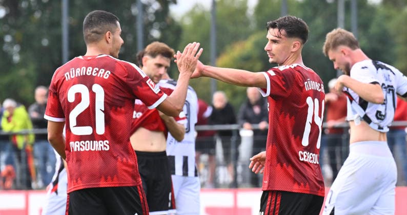 October 2, 2026 Soccer Season 2026–2027 Exhibition Match Friendly Match Preseason Match 1. FC Nürnberg (FCN) Club FC Ingolstadt (FCI) Schanzer Sports Photo Zink xwoxzix Goal Celebration Cheering Joy After a Goal Goal Tshot for the 3–0 lead by Andrea Ceresoli 14, 1 FC Nuremberg FCN Ioannis Masouras 21, 1 FC Nuremberg FCN Andrea Ceresoli 14, 1 FC Nuremberg FCN