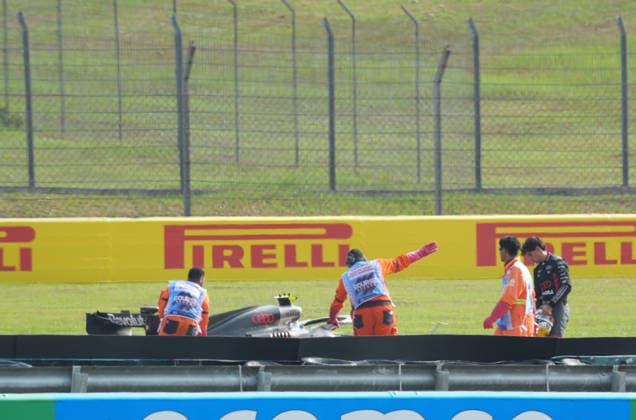 October 2, 2026, Sepang International Circuit, Kuala Lumpur, 2026 Formula 1 Gulf Air Bahrain Grand Prix: Gabriel Bortoleto (BRA) of the Audi Revolut F1 Team retires due to a mechanical failure and is forced to end his practice session. Photo by Hasan Bratic, DeFodi Images