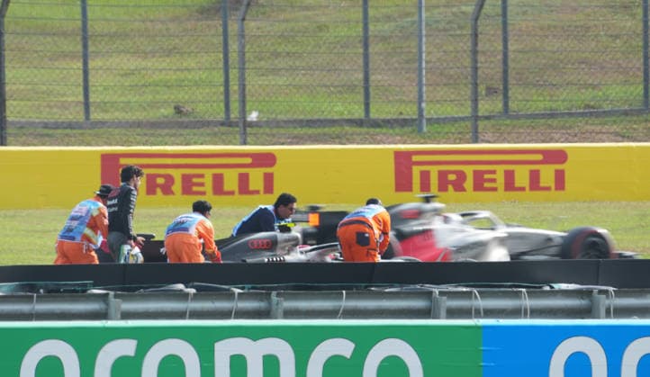 October 2, 2026, Sepang International Circuit, Kuala Lumpur, 2026 Formula 1 Gulf Air Bahrain Grand Prix: Gabriel Bortoleto (BRA) of the Audi Revolut F1 Team retires due to a mechanical failure and is forced to end his practice session. Photo by Hasan Bratic, DeFodi Images