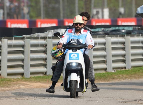 October 2, 2026, Sepang International Circuit, Kuala Lumpur, 2026 Formula 1 Gulf Air Bahrain Grand Prix: Gabriel Bortoleto (BRA) of the Audi Revolut F1 Team retires due to a mechanical failure and is taken back to the paddock on a scooter. Photo by Hasan Bratic, DeFodi Images