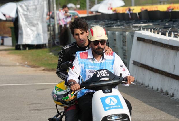 October 2, 2026, Sepang International Circuit, Kuala Lumpur, 2026 Formula 1 Gulf Air Bahrain Grand Prix: Gabriel Bortoleto (BRA) of the Audi Revolut F1 Team retires due to a mechanical failure and is taken back to the paddock on a scooter. Photo by Hasan Bratic, DeFodi Images