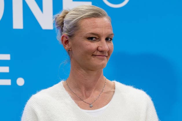 Alexandra Popp, soccer player and Olympic champion, at the ceremony honoring the top goal scorers in German amateur soccer at the Volkswagen VW Media Lounge, with the theme Goal Scorer’s Cannon for Everyone. Portrait, Germany vs. Serbia, soccer, UEFA Nations League, League A group stage, Matchday 3, 2026–2027 season, October 1, 2026. DFL and DFB regulations prohibit any use of photographs as image sequences and or quasi-video. Photo: HMB Media, Heike Feiner Copyright: HMBxMedia HeikexFeiner