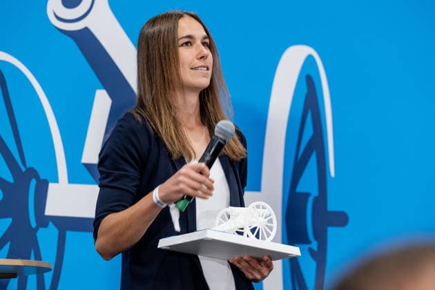 Karina Wilhelm, SV 1911 Dingelstaedt, 57 goals in League 5 at the ceremony honoring the top scorers in German amateur soccer at the Volkswagen VW Media Lounge, themed Top Scorer Award for All GER, Germany vs. Serbia, soccer, UEFA Nations League, League A group stage, Matchday 3, 2026–2027 season, October 1, 2026. DFL and DFB regulations prohibit any use of photographs as image sequences and or quasi-video. Photo: HMB Media, Heike Feiner Copyright: HMBxMedia HeikexFeiner
