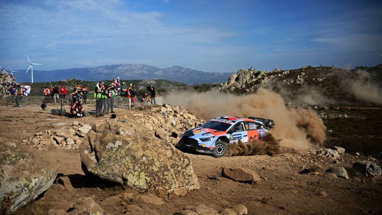 IPA89219294 - Driver Adrien Fourmaux and co-driver Alexandre Coria of the Hyundai Shell Mobis World Rally Team, driving a Hyundai i20 N Rally1, are in second place on the second day of the 2026 FIA World Rally Championship WRC, Motorsport Rallye, WM Rally Italia Sardegna on October 2 in Alghero, Sardinia, Italy.  Copyright: xLucaxBarsali IPAxSportx xx IPA89219294