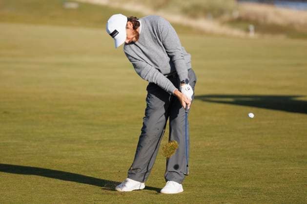 RECORD DATE NOT STATED 2nd October 2026; Kingsbarns Golf Links, St Andrews, Scotland; DP World Tour Golf, Alfred Dunhill Links Championship, Day 2; Tommy Fleetwood of England pitches to the fourth green DavidxYoung