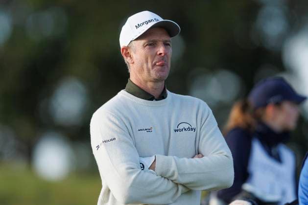 RECORD DATE NOT STATED 2nd October 2026; Kingsbarns Golf Links, St Andrews, Scotland; DP World Tour Golf, Alfred Dunhill Links Championship, Day 2; Justin Rose of England walks down the first hole DavidxYoung
