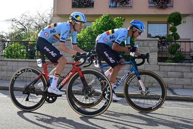 UEC 2026 Road European Championships Ljubljana 02 10 2026 LJUBLJANA, SLOVENIA - OCTOBER 02 : Soenens Viktor (BEL), Driesen Niels (BEL) during the Men U23 cycling road race at the 2026 UEC Road European Championships. An UCI Continental Championships cycling race of 141,9 km with start in Ljubljana and finish in Sencur on October 2, 2026 in Ljubljana, Slovenia, 02 10 2026 Ljubljana Slovenia  Copyright: xJanxDexMeuleneirx