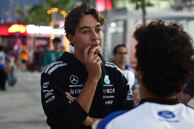 F1 Bahrain Grand Prix Practice 1 And Practice 2 George Russell of Mercedes after the second practice ahead of the Formula 1 Bahrain Grand Prix at Sepang International Circuit in Sepang, Malaysia on October 2, 2026. Sepang Malaysia  Copyright: xJakubxPorzyckix originalFilename:porzycki-f1bahrai261002_npebR.jpg