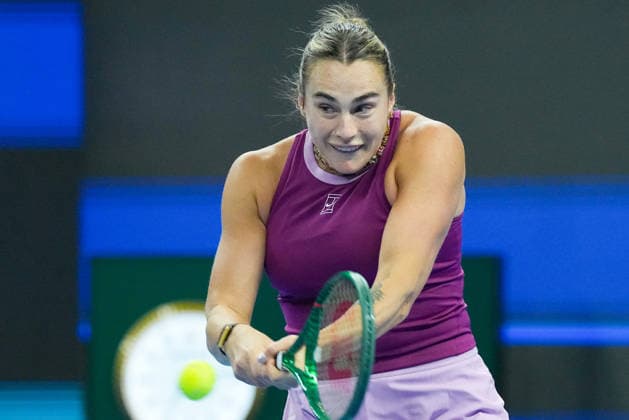 (261002) -- BEIJING, Oct. 2, 2026 -- Aryna Sabalenka of Belarus hits a return during the women s singles second round match against Renata Zarazua of Mexico at 2026 China Open tennis tournament in Beijing, China, Oct. 2, 2026. ) (SP)CHINA-BEIJING-TENNIS-CHINA OPEN-WOMEN S SINGLES(CN) JuxHuanzong 