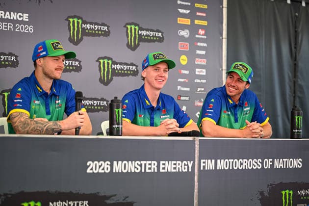 MOTOCROSS : 2026 FIM Motocross of Nations - ErnÃ e circuit - France - 02 10 2026 3 AUSTRALIA : Jed BEATON (Yamaha MXGP) - Alex LARWOOD (Honda MX2) - Aaron TANTI (Yamaha Open), during the 2026 FIM Motocross of Nations, on the ErnÃ e circuit, France, from October 2 to 4, 2026. ERNEE CIRCUITFrance  Copyright: xMPSxAGENCYx