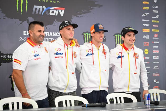 MOTOCROSS : 2026 FIM Motocross of Nations - ErnÃ e circuit - France - 02 10 2026 31 SPAIN : Jorge PRADO (KTM MXGP) - Guillem FARRES (Triumph MX2) - Francisco GARCIA (Kawasaki Open), during the 2026 FIM Motocross of Nations, on the ErnÃ e circuit, France, from October 2 to 4, 2026. ERNEE CIRCUITFrance  Copyright: xMPSxAGENCYx